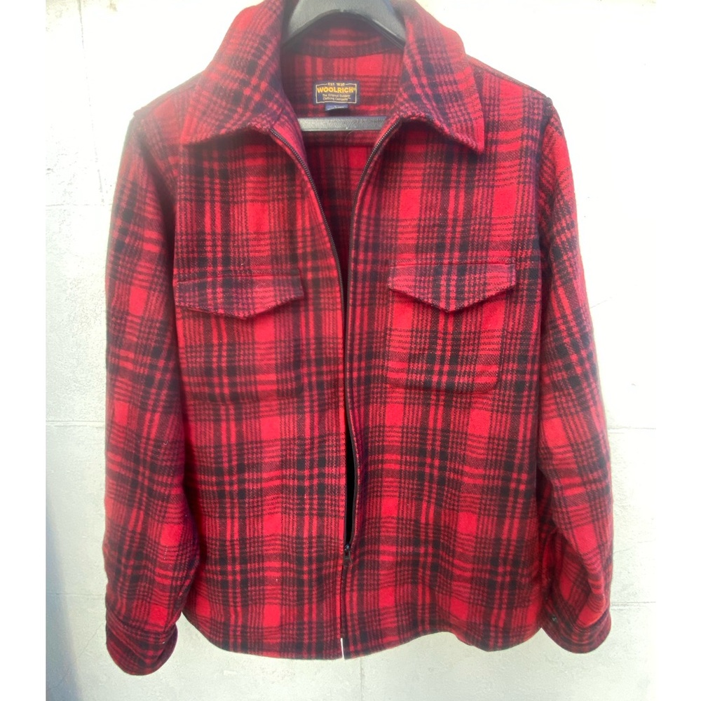 Woolrich Vintage Women’s Size L Utility Jacket Wool Red/Black EUC